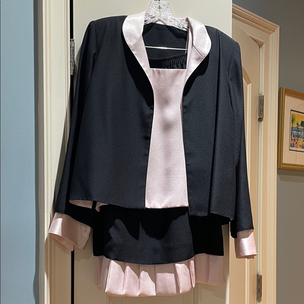 Elegant Black and Pink Womens Three-Piece Set